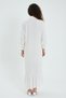 Women's White Evil Eye Bead Embroidery Embroidered Shirt Dress - 7