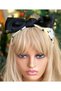 Luxury French brand brooched fashion large satin bow heart pattern wide crown women's children's crown white - 7