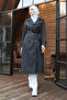 1251 Button Detailed Trench Coat Black - 3