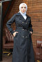 1251 Button Detailed Trench Coat Black - 4