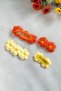 Orange Yellow Knit Buckle Set for Mother and Daughter - 4-Piece Baby and Child Buckle Set - 4
