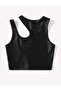 Women's Shoulder Detail Cutout Sleeveless Style leather crop Blouse - 3