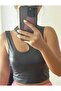 Women's Shoulder Detail Cutout Sleeveless Style leather crop Blouse - 4