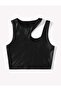 Women's Shoulder Detail Cutout Sleeveless Style leather crop Blouse - 2