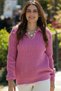 Women's Polo Collar Selanik Brioche Knit Long Sleeve Relaxed Fit Winter Thick Knit Sweater - 5