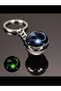 New Design Sky Stars Custom Glass Stone Round Keychain - Purple