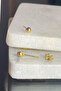 Women's Gold Top Model Steel Stud Earrings - 2