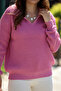 Women's Polo Collar Selanik Brioche Knit Long Sleeve Relaxed Fit Winter Thick Knit Sweater - 4