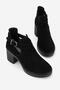 WOMEN'S BLACK SUEDE GENUINE NATURAL LEATHER 36-41 NUMBER HEELED STRAP BOOTS & BOOTIES - 2