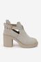 Women's Beige Suede Genuine Natural Leather 36-41 Size Heel-Strapped Boots & Booties