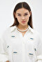 Ecru Evil Eye Beaded Shirt - 2