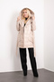 CREAM FLUFFY AND SPOON HOODED COAT WITH BUTTONS FRONT - 4