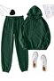 Brown Unisex Hooded Tracksuit Set