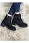 Lace-Up Non-Slip Sole Zippered Boots Trendy Fashionable Stylish Women's Buckle Detailed Suede Daily Winter Boots - 2
