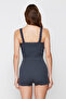 Anthracite Cotton Lace Ribbed Knitted Pajamas Set Thmss24Pt00006 - 7