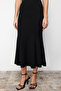 Black Midi Pleated Stretchy Knitted Skirt TWOSS24ET00037 - 5