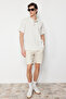 Ekru Keten İçerikli Oversize Fit Gömlek TMNSS23GO00139 - 2