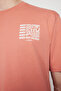 Dusty Rose Oversize/Wide Cut Text Printed Short Sleeve 100% Cotton T-Shirt Tmnss24Ts00015 - 5
