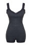 Anthracite Cotton Lace Ribbed Knitted Pajamas Set Thmss24Pt00006 - 8