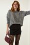Women's Black Asymmetrical Detail Knitted Shorts Skirt UB00225