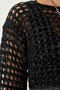 Woman's Black Curved Sparkly Crop Knitwear Sweater EW00007 - 4