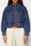 Koyu Mavi More Sustainable Cep Detaylı Denim Ceket TWOSS24CE00029 - 4
