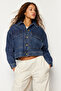 Koyu Mavi More Sustainable Cep Detaylı Denim Ceket TWOSS24CE00029 - 2