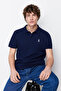 Lacivert Regular/Normal Kesim %100 Pamuklu Çapa Nakışlı Polo Yaka T-shirt TMNSS23PO00031 - 4