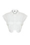 Ecru Front Pocket Crop Regular Regular Fit Woven Shirt Twoss24Go00046 - 8