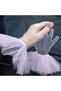 Yasmin long ruffled gauze gloves bebe pink - 4