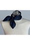Sarah satin kerchief scarf neck tie navy blue - 2
