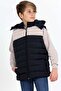 Navy Blue Boy's Double Color Inflatable Vest with Extra Fiber Filling - 4