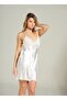 SATIN NIGHTWEAR V-NECK LACE EMBROIDERED - 2