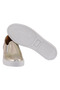 Women's Glass Broken Patterned Metallic Gold Genuine Leather Sneakers - 3