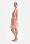 Tied Satin Dressing Gown with Salmon Lace Detail - 5