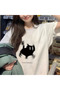 White Black Cat Run Short Sleeve T-Shirt - 3