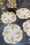 Ivy Gold 6-Piece Cocktail Coffee Presentation Napkin Maras Work Glaze Embroidery Embroidered Gardenia Presentation Bowl - 2