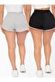 Black Slim Fit Ribbed Combed Cotton Slit Lace-Up Mini Shorts - 2