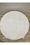 Lace Look Transparent Coated Tablecloth Round Cream
