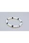 Genuine Facet Cut Opal Stone and Onyx Stone Bracelet