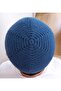 Indigo Navy Blue Wool Skullcap, Handcrafted Hand Knitted, Hundred Percent Sheep Wool, Prayer Skullcap 03Yunindigo - 3