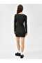 Long Sleeve Dress Mini Sweetheart Neckline Viscose Blended - 4