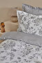 Cara Cotton Satin Double Duvet Cover Set Gray - 6
