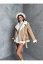 OVERSIZED LEATHER COAT WITH PLUSH INSIDE - 2