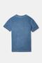 Blue V-Neck Cotton Acid Wash T-shirt - 2