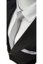 Smoke Gray Color Oxford Dobby Self Patterned Tie and Handkerchief