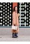 Leather Shoulder Bag WomenGenuine Leather Beige Color Special Production Bag with Side Pockets - 2