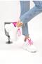 Women's colorful platform heeled sneakers - 4