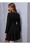 Women's Ruffled Vintage Skirt Loose Long Sleeve Mini Bohemian Dress - 4