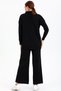 V Polo Neck Long Sleeve Sweater Elastic Waist Straight Leg Trousers Knitwear Basic Seasonal Double Set - 2